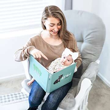 RubyRoo Baby Memory Book - Milestone Keepsake Baby Photo Album - First 5 Years Scrapbook Journal for Baby Boy or Girl - Pregnancy Gift for Baby Shower, Newborn Gender Neutral Record Book - Woodland