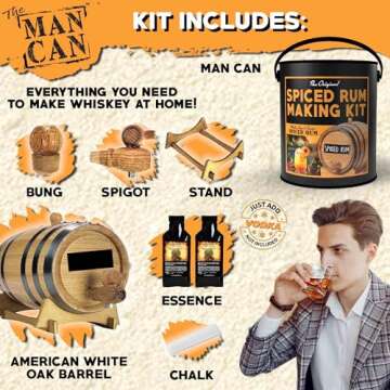 Man Can Ultimate DIY Spiced Rum Making Kit - Make Your Own Rich, Smooth Rum Infusion - Complete With...