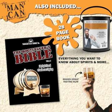 Man Can Ultimate DIY Spiced Rum Making Kit - Make Your Own Rich, Smooth Rum Infusion - Complete With Charred 1 Liter Oak Aging Barrel & Spiced Rum Essence Flavoring (1L) - Great Gifts For Men