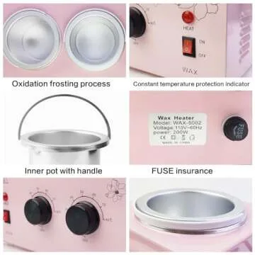 Portable Wax Warmer for Painless Hair Removal - Dual Pots