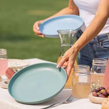 Grow Forward Premium Wheat Straw Plates and Bowls Sets - 8 Unbreakable Microwave Safe Dishes - Wheat...