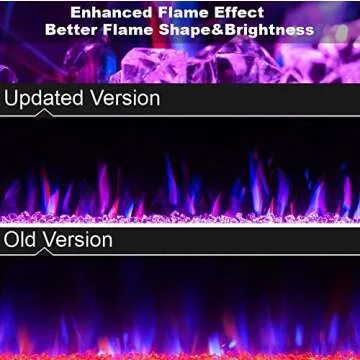 60" Electric Fireplace with Multicolor Flames & Remote Control