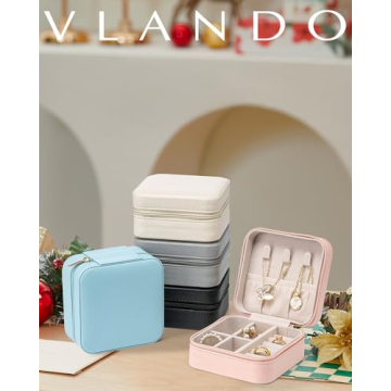 Compact Vlando Jewelry Travel Organizer in Milky White
