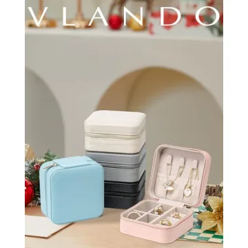 Compact Vlando Jewelry Travel Organizer in Milky White