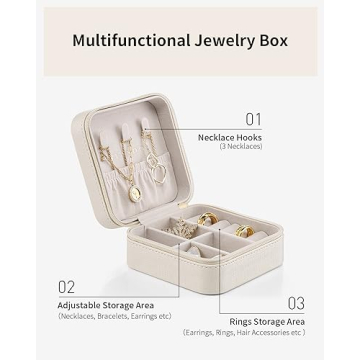 Compact Vlando Jewelry Travel Organizer in Milky White