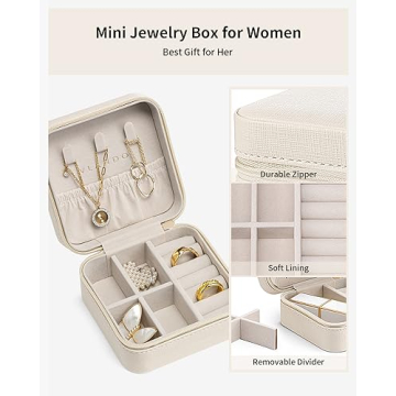 Compact Vlando Jewelry Travel Organizer in Milky White