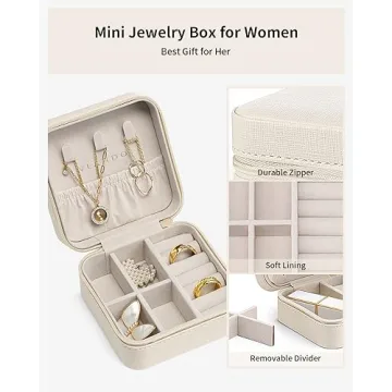 Compact Vlando Jewelry Travel Organizer in Milky White