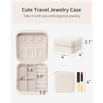 Compact Vlando Jewelry Travel Organizer in Milky White