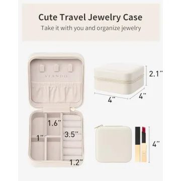 Compact Vlando Jewelry Travel Organizer in Milky White