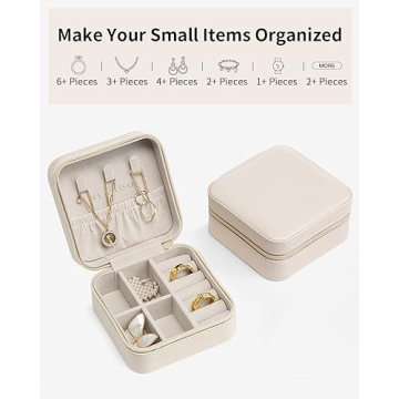 Compact Vlando Jewelry Travel Organizer in Milky White