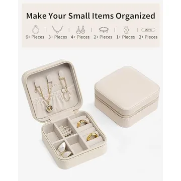 Compact Vlando Jewelry Travel Organizer in Milky White