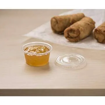 Comfy Package 2 oz Clear Disposable Portion Cups with Lids