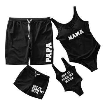 Stylish IFFEI Matching Mommy and Me Swimsuits with Tummy Control for Family Fun