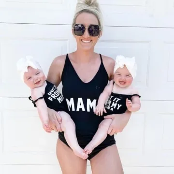 IFFEI Mommy and Me Matching Swimsuits Tummy Control Swimwear