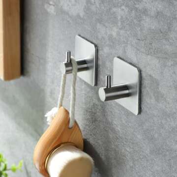 Taozun 24 Inch Towel Bar with Adhesive Hooks - Stylish & Durable