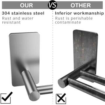 Taozun 24 Inch Towel Bar with Adhesive Hooks - Stylish & Durable