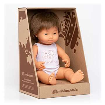 Miniland Doll 15'' Caucasian Boy with Down Syndrome (Box) - Made in Spain, Anatomically Correct, Qua...