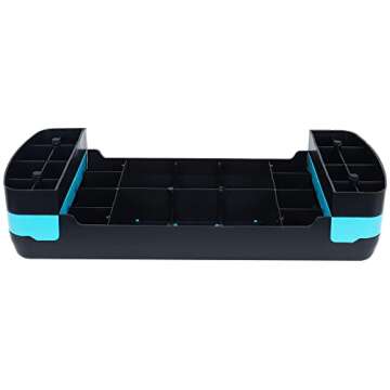 Fitvids Adjustable Workout Aerobic Stepper Step Platform Trainer, 27-Inch, Black/Blue