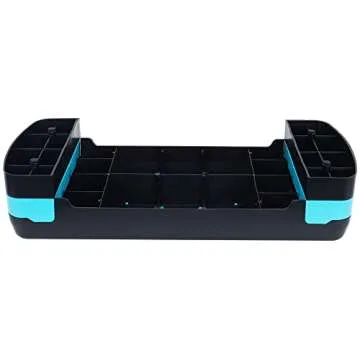 Fitvids Adjustable Workout Aerobic Stepper Step Platform Trainer, 27-Inch, Black/Blue