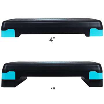 Fitvids Adjustable Workout Aerobic Stepper Step Platform Trainer, 27-Inch, Black/Blue
