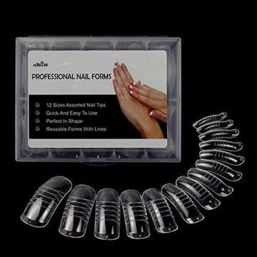NMKL38 140PCS/Box Clear Dual Forms Acrylic Nail System UV Gel Nail Mold Full Cover False Nail Tips w...