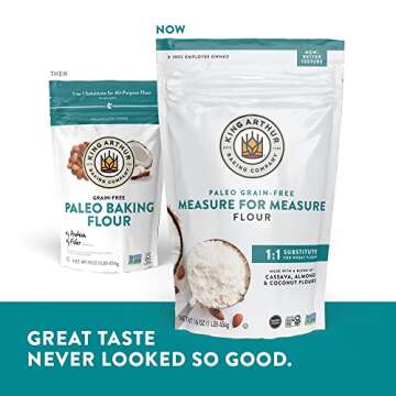King Arthur, Grain-Free Paleo Baking Flour, Certified Gluten-Free, Non-GMO Project Verified, Certified Kosher, 16 Ounces