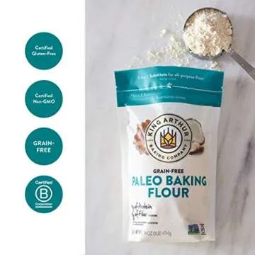 King Arthur, Grain-Free Paleo Baking Flour, Certified Gluten-Free, Non-GMO Project Verified, Certified Kosher, 16 Ounces