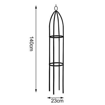 YISHEN Garden Plant Support Stakes, Iron Metal Trellis Vegetable Stand, Garden Obelisk Outdoor Rose Tree Climbing Plant Frame Stand Growth Support for Garden Climbing Vines Flowers (59x12.6in)