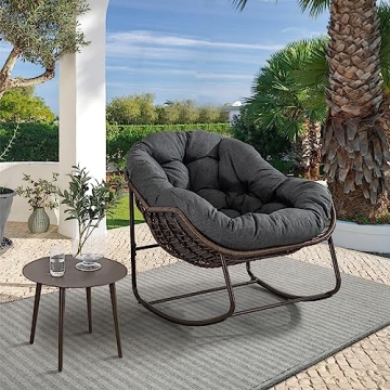 Oversized Outdoor Wicker Egg Rocking Chair for Ultimate Relaxation