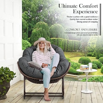 Comfortable Outdoor Wicker Egg Rocking Chair
