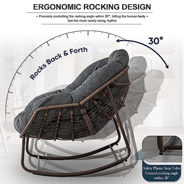 Comfortable Outdoor Wicker Egg Rocking Chair