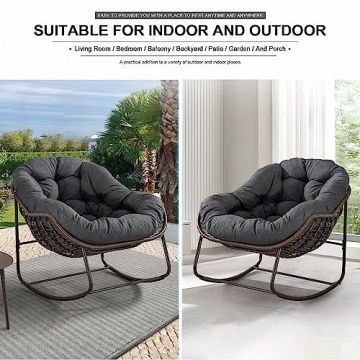 Comfortable Outdoor Wicker Egg Rocking Chair