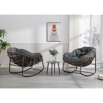 Comfortable Outdoor Wicker Egg Rocking Chair