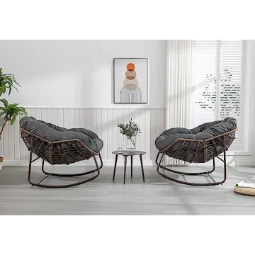 Comfortable Outdoor Wicker Egg Rocking Chair