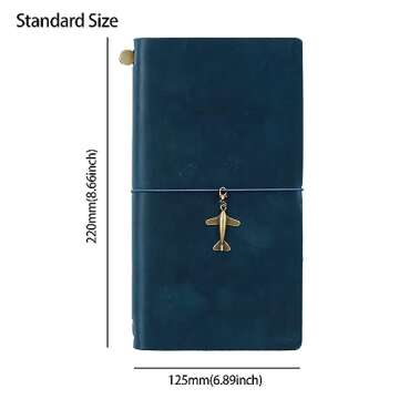 AIGUONIU Genuine Leather TN Travel Notebook - Blue Standard Cover, 4 Sizes Available