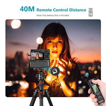 Neewer Pro Camera Battery Grip for Sony A6500 Mirrorless Camera, Equipped with Remote Controller Vertical Shooting Function Built-in 2.4GHZ Wireless Control up to 100 meters, Work with NP-FW50 Battery