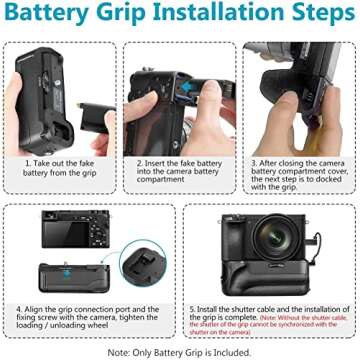 Neewer Pro Camera Battery Grip for Sony A6500 Mirrorless Camera, Equipped with Remote Controller Vertical Shooting Function Built-in 2.4GHZ Wireless Control up to 100 meters, Work with NP-FW50 Battery