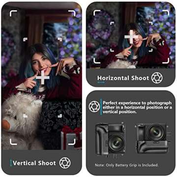 Neewer Pro Camera Battery Grip for Sony A6500 Mirrorless Camera, Equipped with Remote Controller Vertical Shooting Function Built-in 2.4GHZ Wireless Control up to 100 meters, Work with NP-FW50 Battery