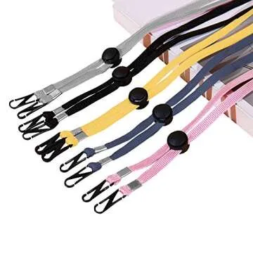 5 Pack Adjustable Clip Lanyards for All Ages Comfortable Wear