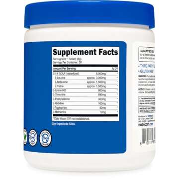 Nutricost EAA Powder 30 Servings (Unflavored) - Essential Amino Acids - Non-GMO, Gluten Free, Vegetarian Friendly