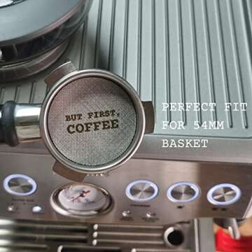 GEMINI Espresso Puck Screen - 53.3mm,1.7mm Thickness 150μm Espresso Filter Screen - Mesh Coffee Reusable Filter For Espresso Portafilter Filter Basket 54mm - Made With 316 Stainless Steel