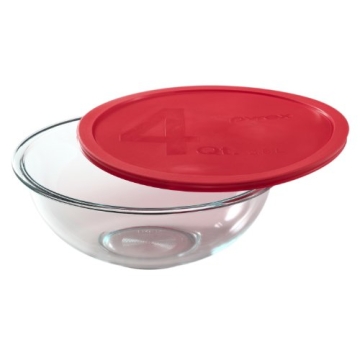 Pyrex 4-Quart Glass Mixing Bowl with Lid for Versatile Cooking