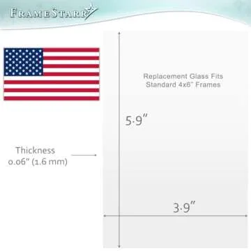 FrameStarr 4x6 Glass (Crystal Clear, 2 Pack), Picture Frame Replacement Glass for 4 x 6 Picture Fram...