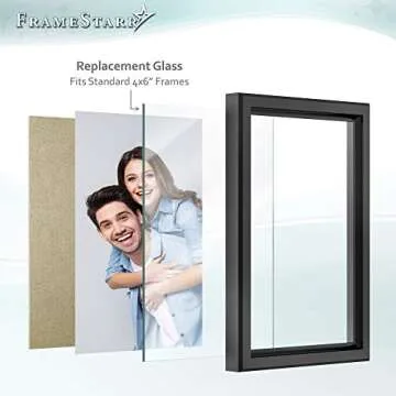 FrameStarr 4x6 Glass, Replacement Glass for Frames