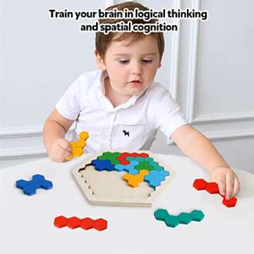 Skrtuan Wooden Blocks Puzzle - Engaging Brain Teaser for Kids and Adults