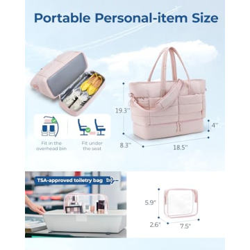 BAGSMART Travel Duffel Bag with Shoe Compartment