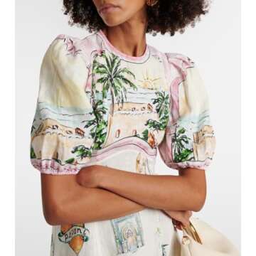 Puff Sleeve Maxi Dress Women Summer Graffiti Y2k Dress Vintage Boho Tropical Dress Floral Colorful D...