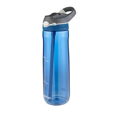 Contigo Autospout Straw Ashland Water Bottle, 24 Oz, Stormy Weather/Vibrant Lime/Monaco, 3-Pack