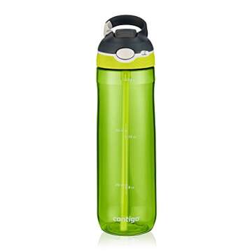 Contigo Autospout Straw Ashland Water Bottle, 24 Oz, Stormy Weather/Vibrant Lime/Monaco, 3-Pack