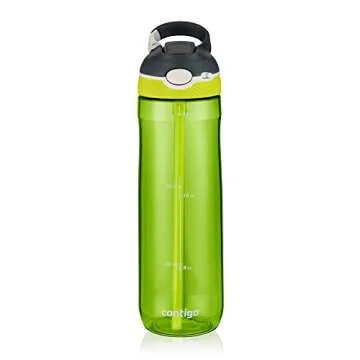 Contigo Autospout Straw Ashland Water Bottle, 24 Oz, Stormy Weather/Vibrant Lime/Monaco, 3-Pack